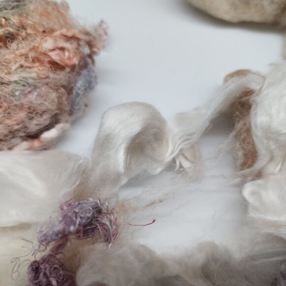 Throwsters Waste Hand Dyed Silk Wool Cotton Scrap Fibers For Crafting & Felting - Picture 8 of 12